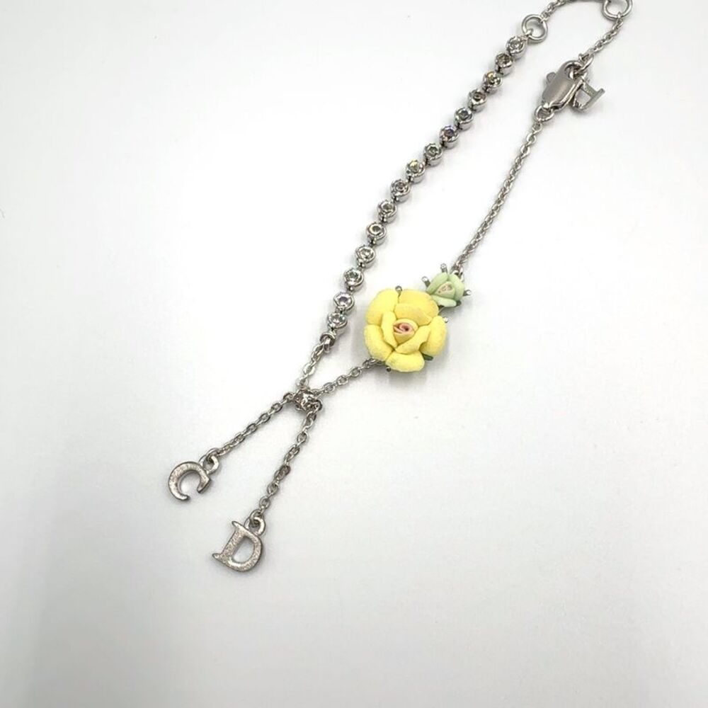 Dior Diorette Rose Metal Enamel Bracelet - Picture 1 of 10